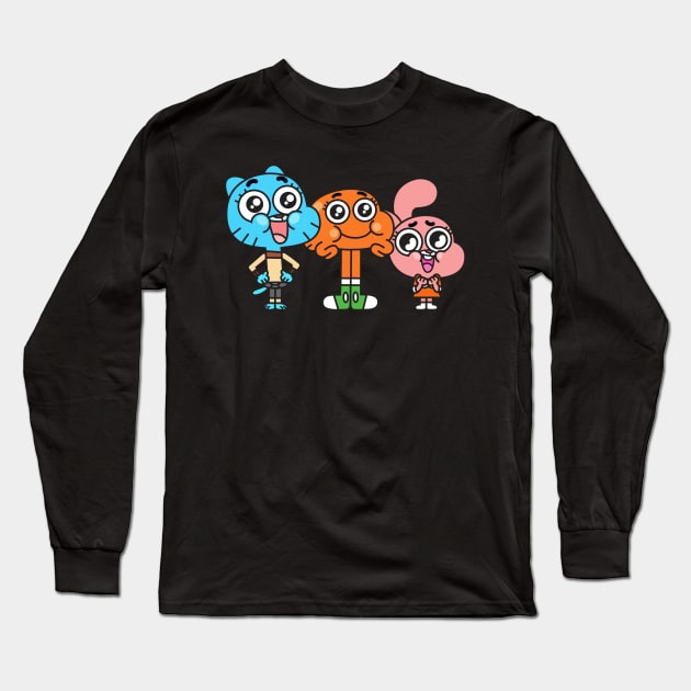 Gumball Darwin Anais Long Sleeve T-Shirt by Plushism